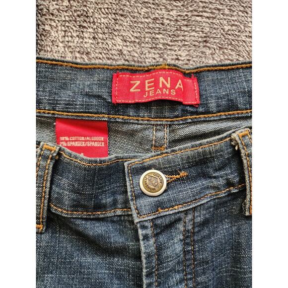 Zena Jeans Cuffed Button Fly Size 8 Cotton Spandex Blend - Picture 5 of 7